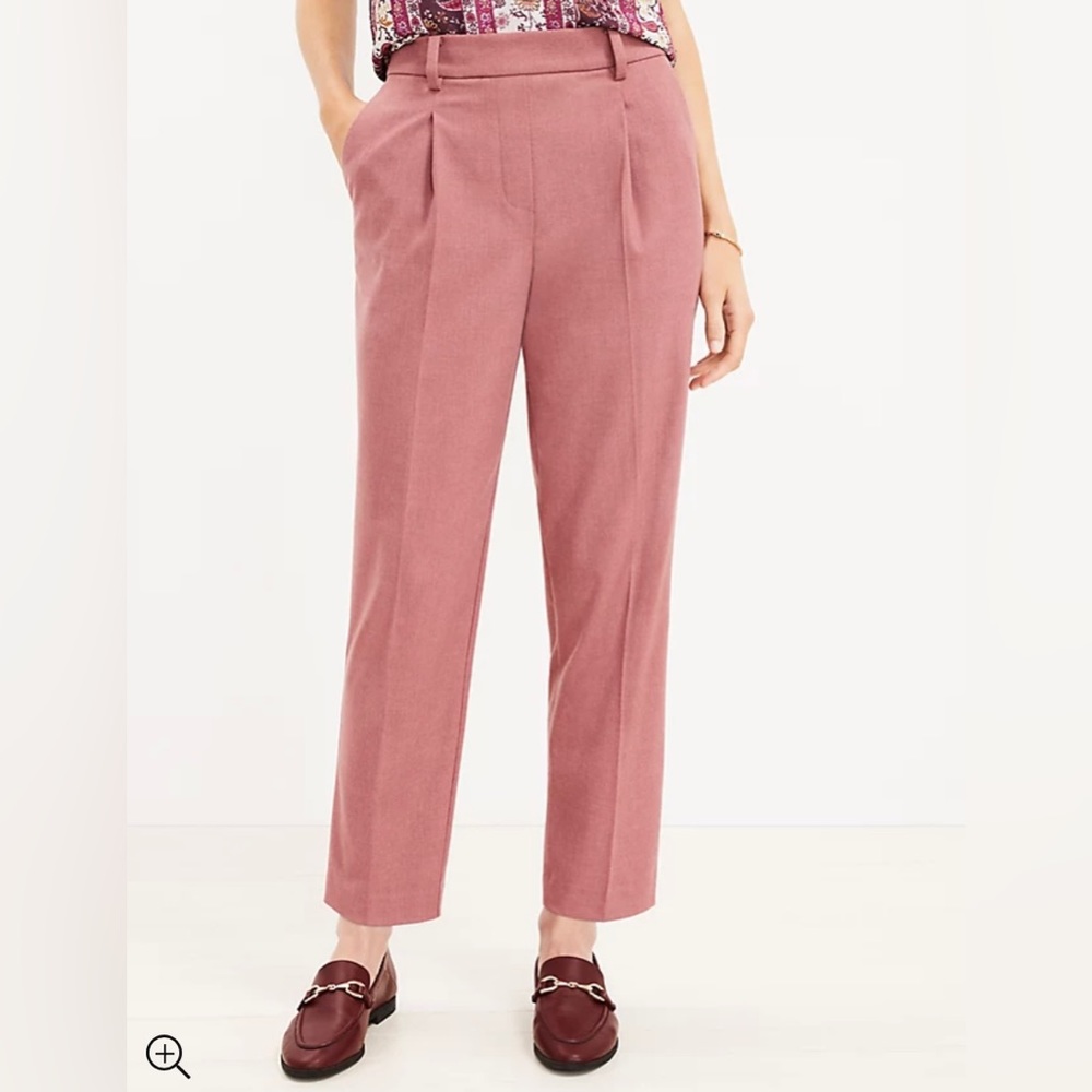 Loft, XL, Pink Pull On Taper Pants in Brushed Flannel